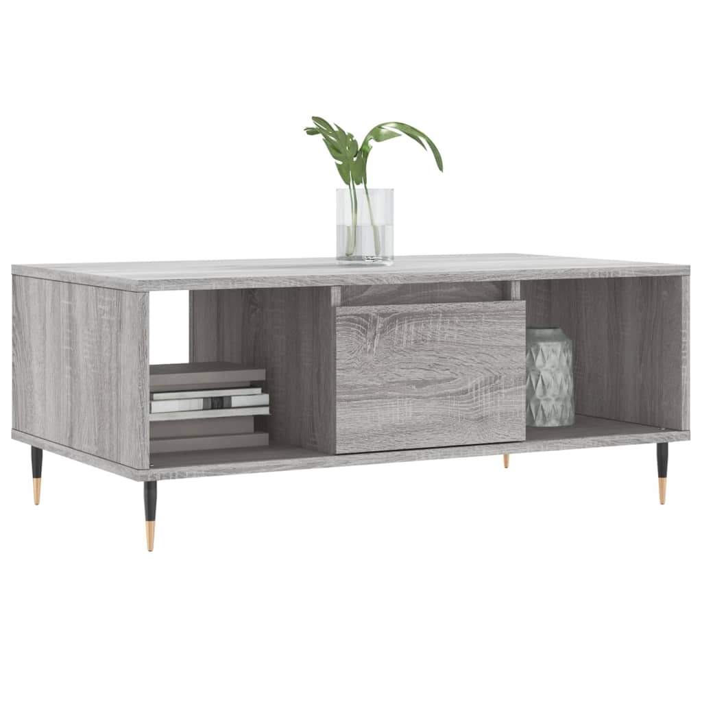 VidaXL Salontafel 90x50x36,5 cm bewerkt hout grijs sonoma