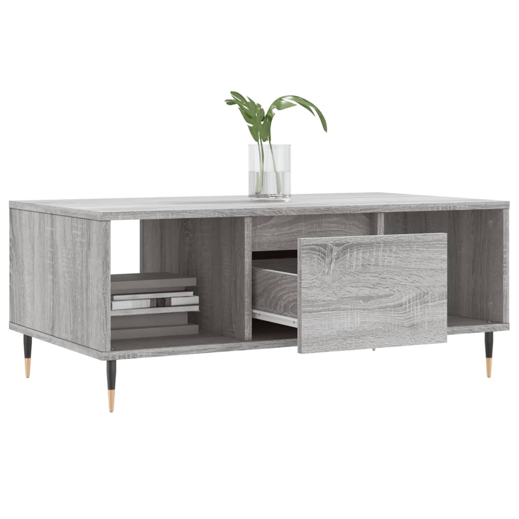 VidaXL Salontafel 90x50x36,5 cm bewerkt hout grijs sonoma