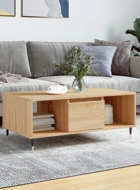 VidaXL Salontafel 90x50x36,5 cm bewerkt hout sonoma eikenkleurig