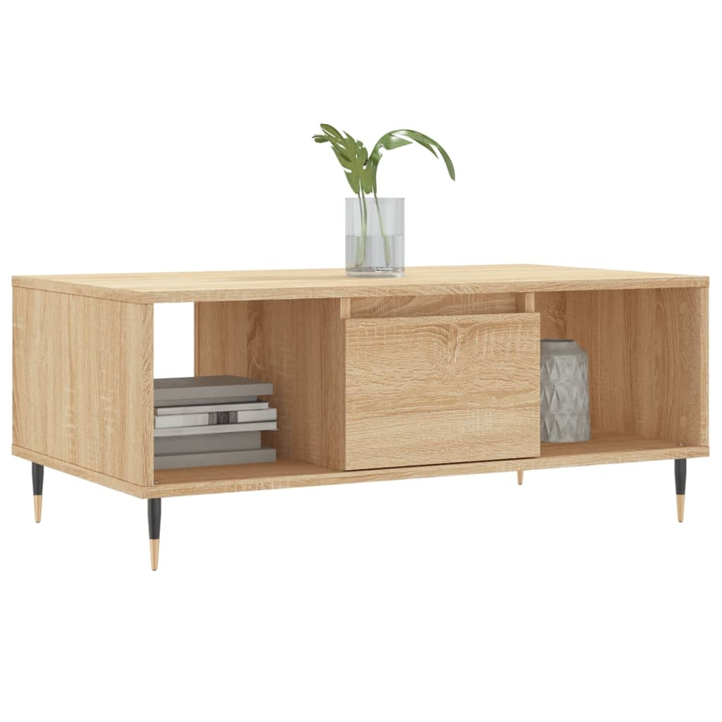 VidaXL Salontafel 90x50x36,5 cm bewerkt hout sonoma eikenkleurig