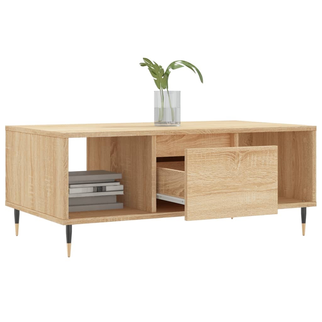 VidaXL Salontafel 90x50x36,5 cm bewerkt hout sonoma eikenkleurig