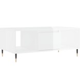 VidaXL Salontafel 90x50x36,5 cm bewerkt hout hoogglans wit