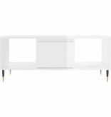 VidaXL Salontafel 90x50x36,5 cm bewerkt hout hoogglans wit