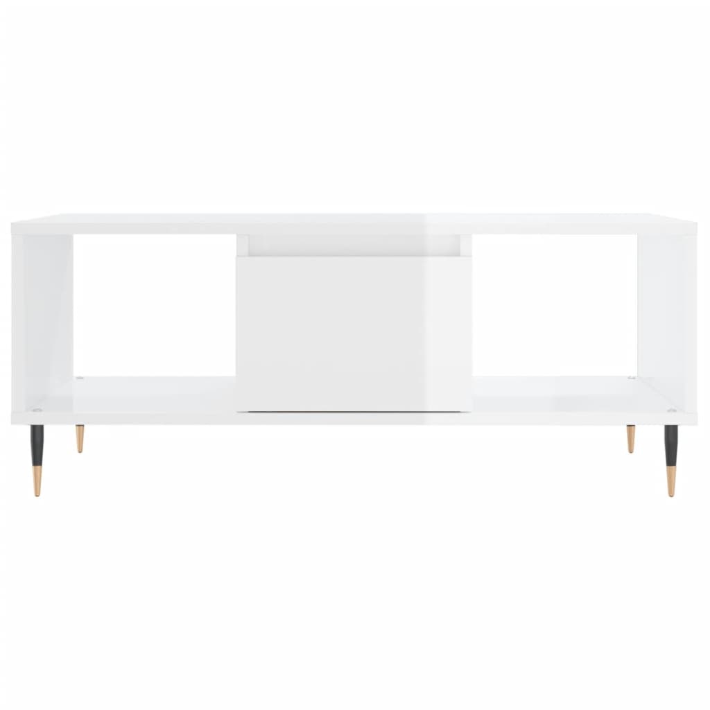 VidaXL Salontafel 90x50x36,5 cm bewerkt hout hoogglans wit