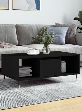 VidaXL Salontafel 90x50x36,5 cm bewerkt hout zwart