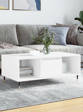 VidaXL Salontafel 90x50x36,5 cm bewerkt hout wit