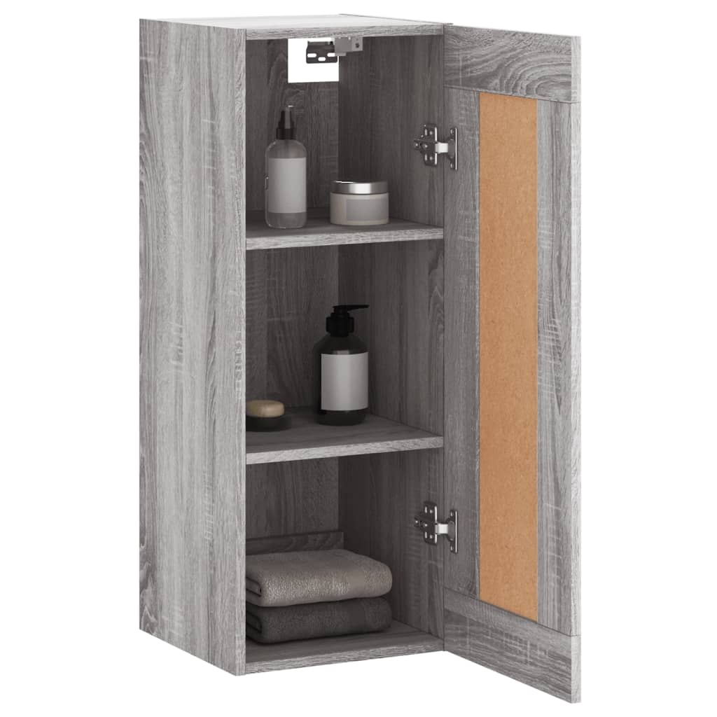 VidaXL Wandkast 34,5x34x90 cm bewerkt hout grijs sonoma eikenkleurig