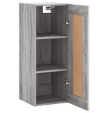 VidaXL Wandkast 34,5x34x90 cm bewerkt hout grijs sonoma eikenkleurig