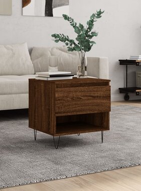 VidaXL Salontafel 50x46x50 cm bewerkt hout bruineikenkleurig