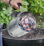 vidaXL Barbecuestarter met handvat 16,5 cm zilverkleurig