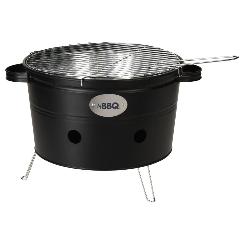 vidaXL Barbecue emmer met 2 handvatten 34,5 cm matzwart