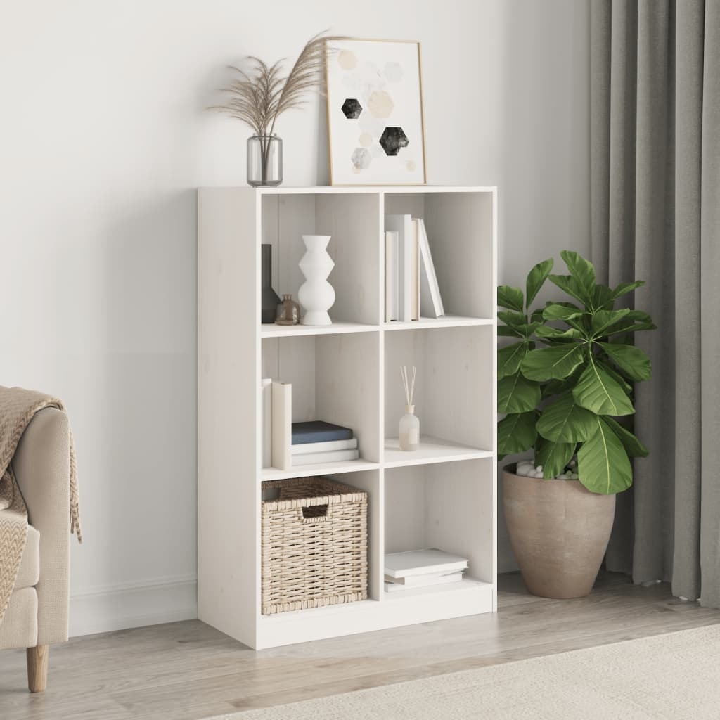 VidaXL Boekenkast 70x33x110 massief grenenhout wit