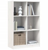 VidaXL Boekenkast 70x33x110 massief grenenhout wit