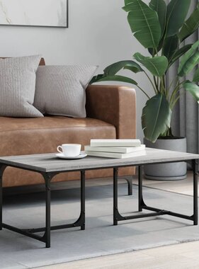 VidaXL Salontafel 90x50x35 cm bewerkt hout grijs sonoma eikenkleurig