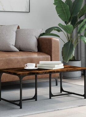 VidaXL Salontafel 90x50x35 cm bewerkt hout gerookt eikenkleurig