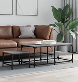 VidaXL 2-delige Tafeltjesset bewerkt hout grijs sonoma eikenkleurig
