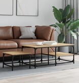VidaXL 2-delige Tafeltjesset bewerkt hout sonoma eikenkleurig