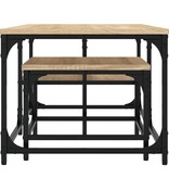 VidaXL 2-delige Tafeltjesset bewerkt hout sonoma eikenkleurig
