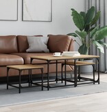 VidaXL 3-delige Tafeltjesset bewerkt hout sonoma eikenkleurig