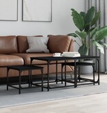 VidaXL 3-delige Tafeltjesset bewerkt hout zwart