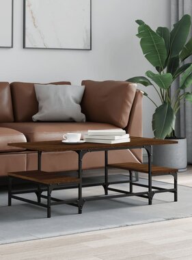 VidaXL Salontafel 100x50,5x40 cm bewerkt hout bruineikenkleurig