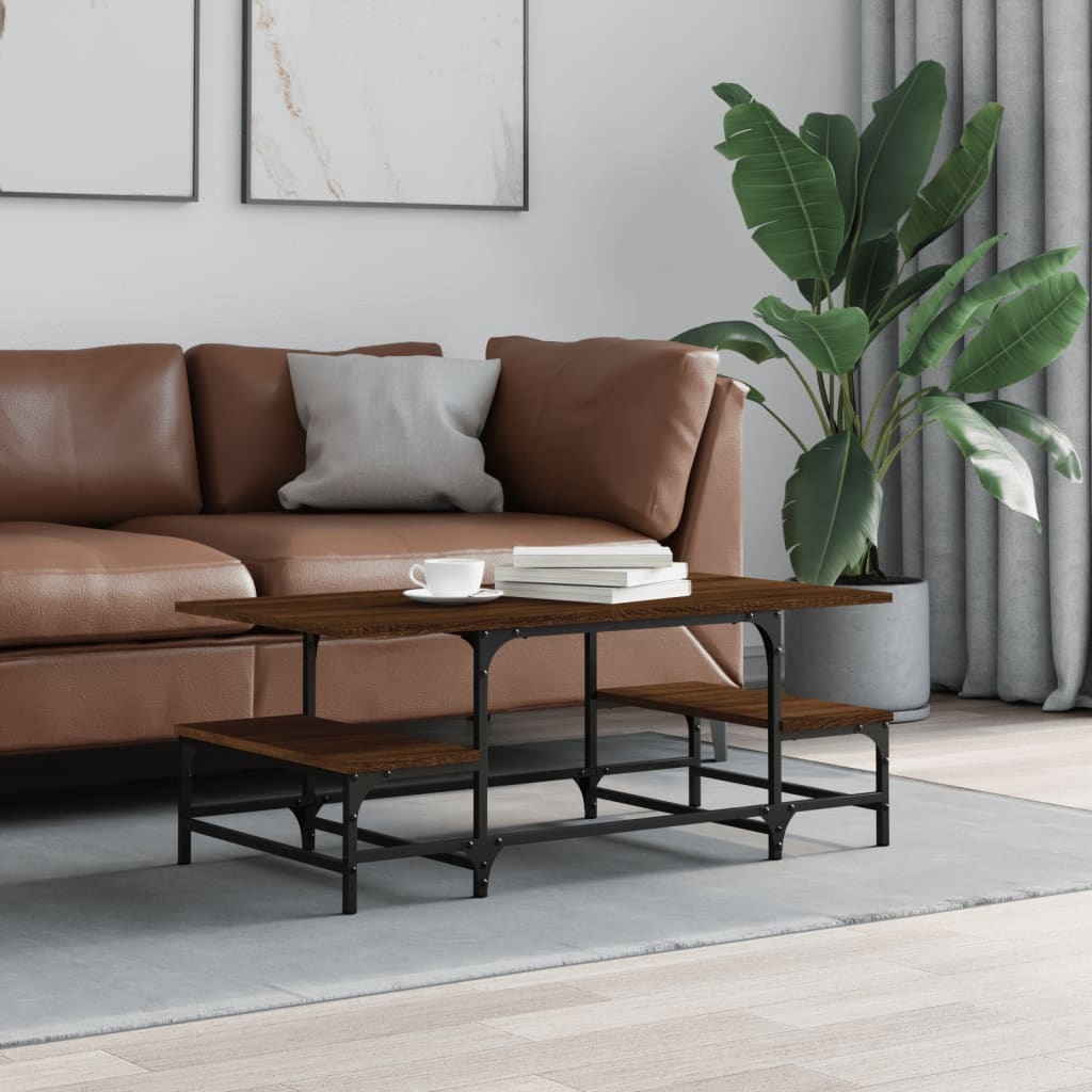 VidaXL Salontafel 100x50,5x40 cm bewerkt hout bruineikenkleurig
