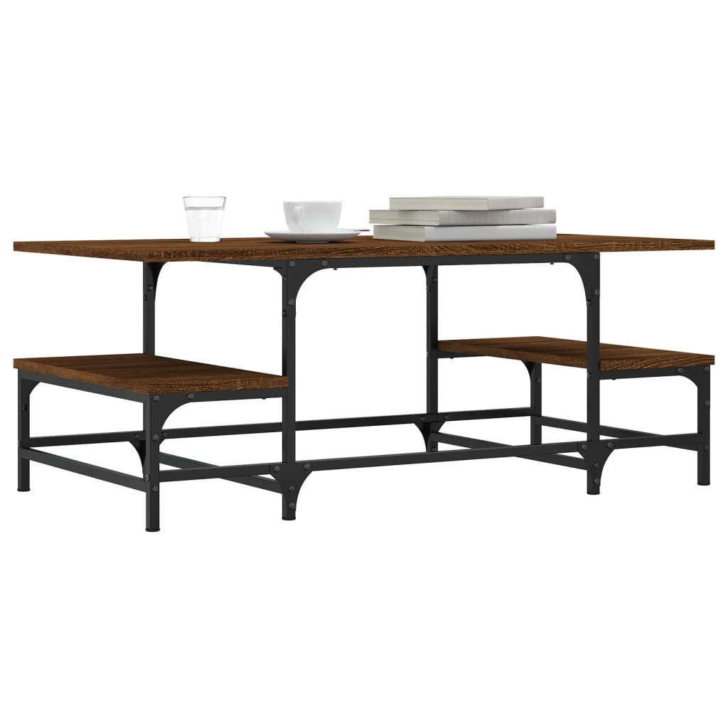 VidaXL Salontafel 100x50,5x40 cm bewerkt hout bruineikenkleurig