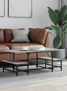 VidaXL Salontafel 100x50,5x40 cm bewerkt hout grijs sonoma
