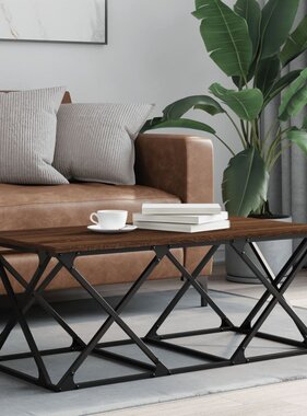 VidaXL Salontafel 100x49x40 cm bewerkt hout bruineikenkleurig