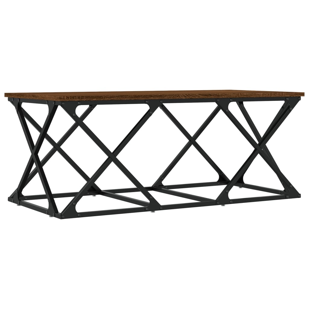 VidaXL Salontafel 100x49x40 cm bewerkt hout bruineikenkleurig