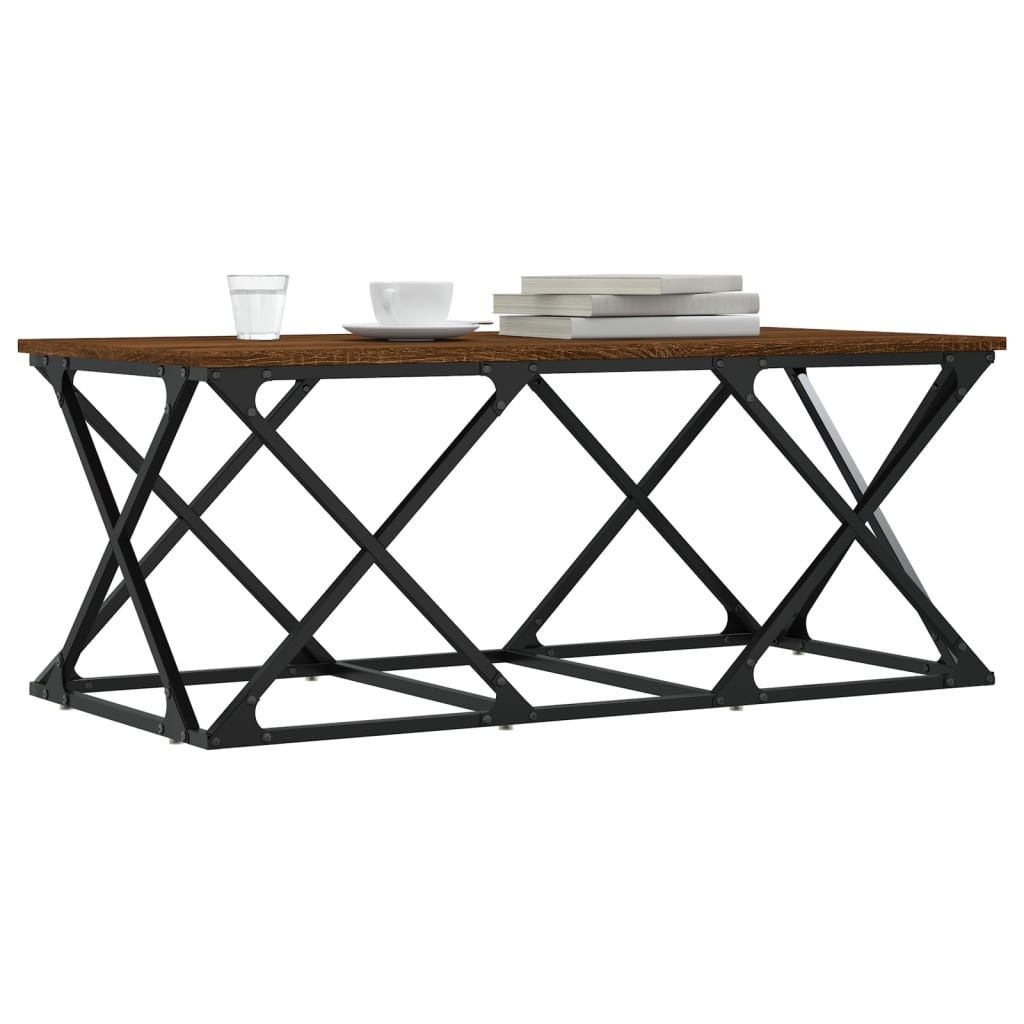 VidaXL Salontafel 100x49x40 cm bewerkt hout bruineikenkleurig