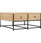 VidaXL Salontafel 80x80x40 cm bewerkt hout sonoma eikenkleurig
