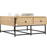 VidaXL Salontafel 80x80x40 cm bewerkt hout sonoma eikenkleurig