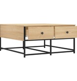 VidaXL Salontafel 80x80x40 cm bewerkt hout sonoma eikenkleurig