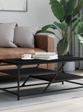 VidaXL Salontafel 100x49x40 cm bewerkt hout zwart