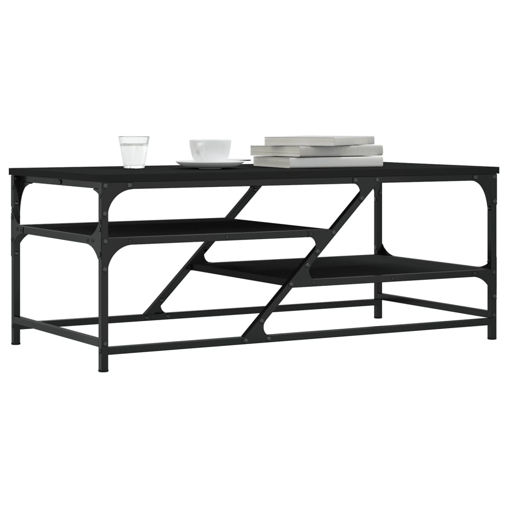 VidaXL Salontafel 100x49x40 cm bewerkt hout zwart
