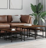 VidaXL 5-delige Tafeltjesset bewerkt hout bruineikenkleurig