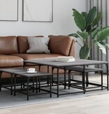 VidaXL 5-delige Tafeltjesset bewerkt hout grijs sonoma