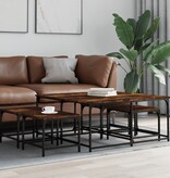 VidaXL 5-delige Tafeltjesset bewerkt hout gerookt eikenkleurig