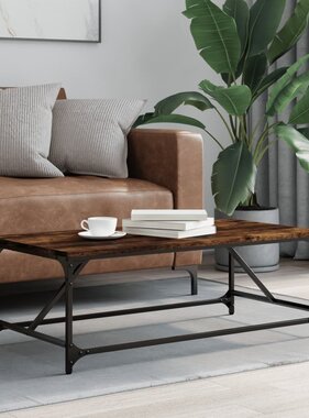 VidaXL Salontafel 100x50x35 cm bewerkt hout gerookt eikenkleurig