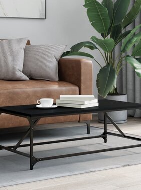 VidaXL Salontafel 100x50x35 cm bewerkt hout zwart