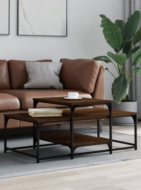 VidaXL Salontafel 102x60x45 cm bewerkt hout bruineikenkleurig