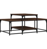 VidaXL Salontafel 102x60x45 cm bewerkt hout bruineikenkleurig