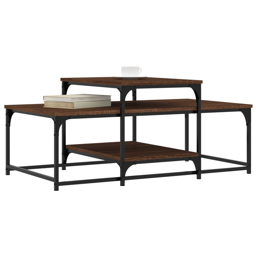 VidaXL Salontafel 102x60x45 cm bewerkt hout bruineikenkleurig