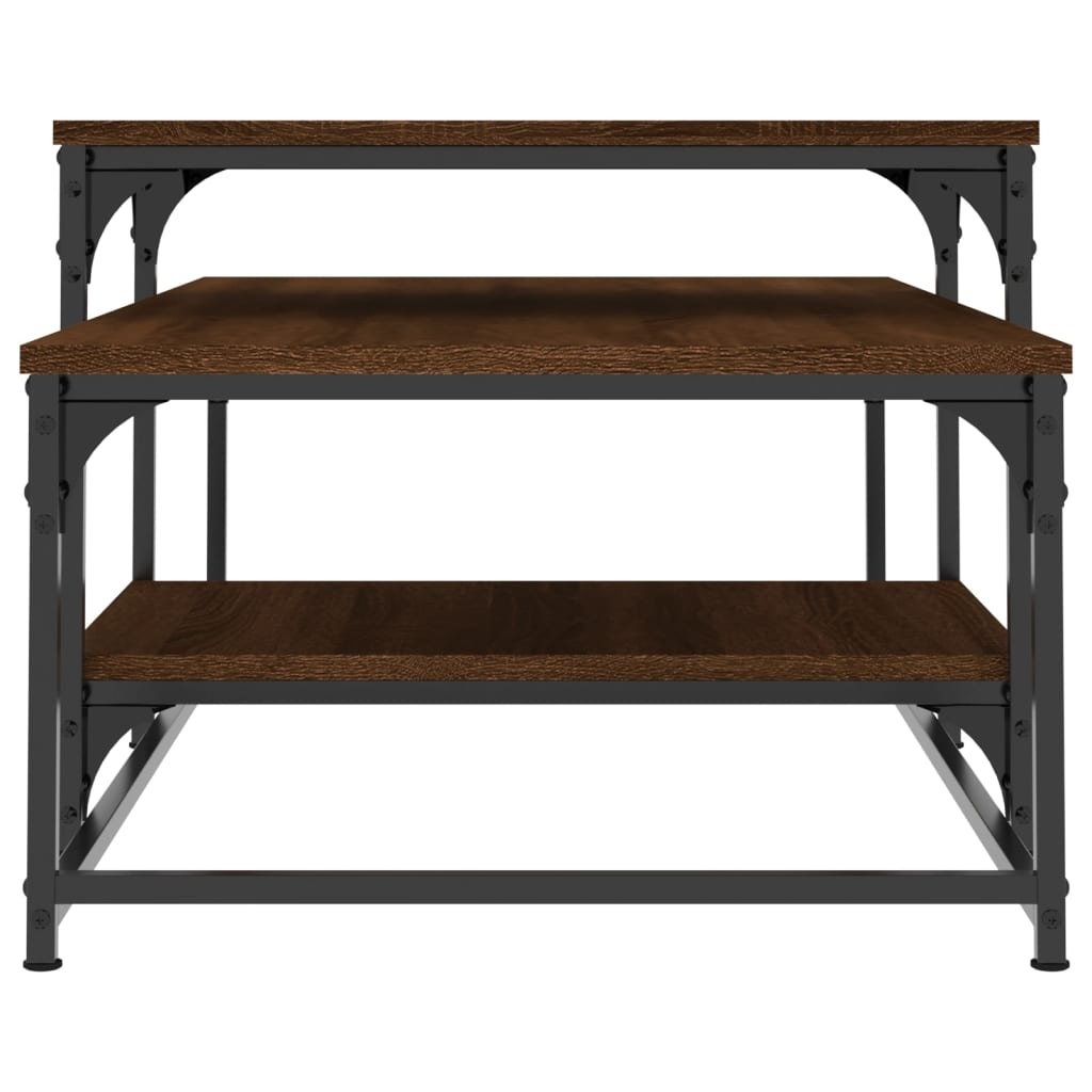 VidaXL Salontafel 102x60x45 cm bewerkt hout bruineikenkleurig