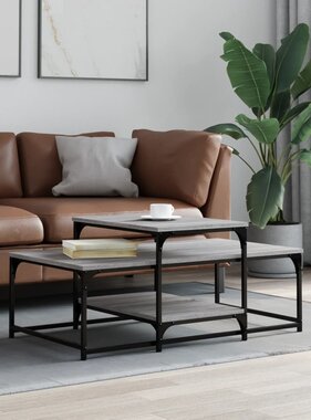 VidaXL Salontafel 102x60x45 cm bewerkt hout grijs sonoma eikenkleurig