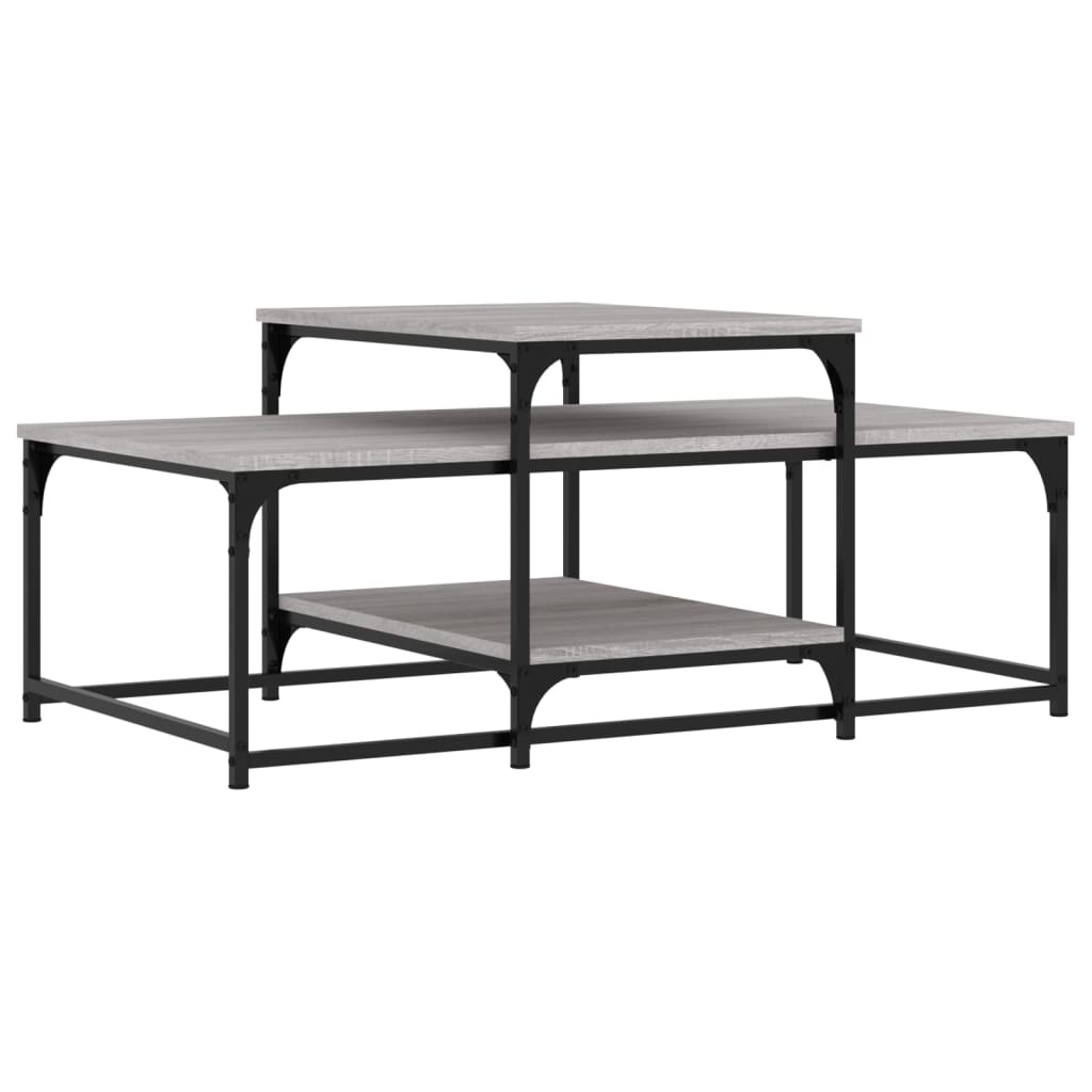 VidaXL Salontafel 102x60x45 cm bewerkt hout grijs sonoma eikenkleurig