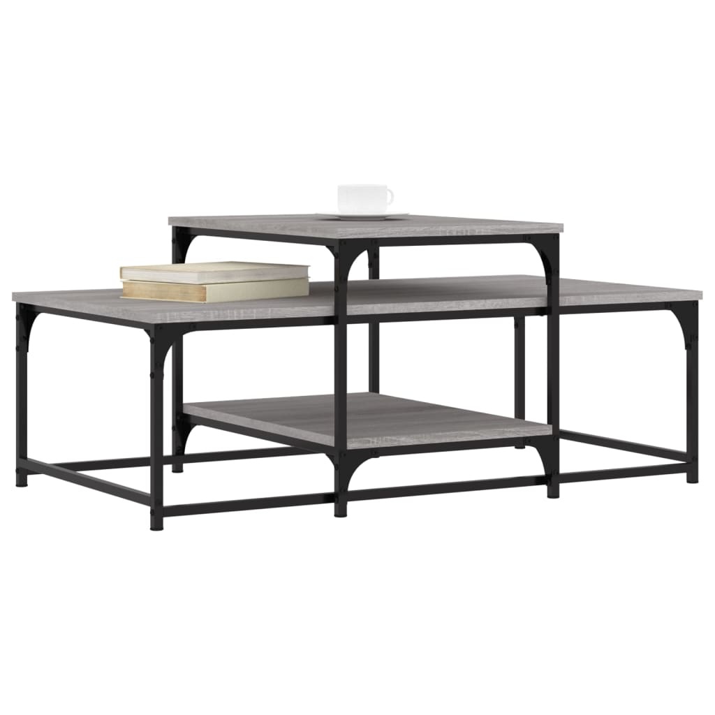 VidaXL Salontafel 102x60x45 cm bewerkt hout grijs sonoma eikenkleurig