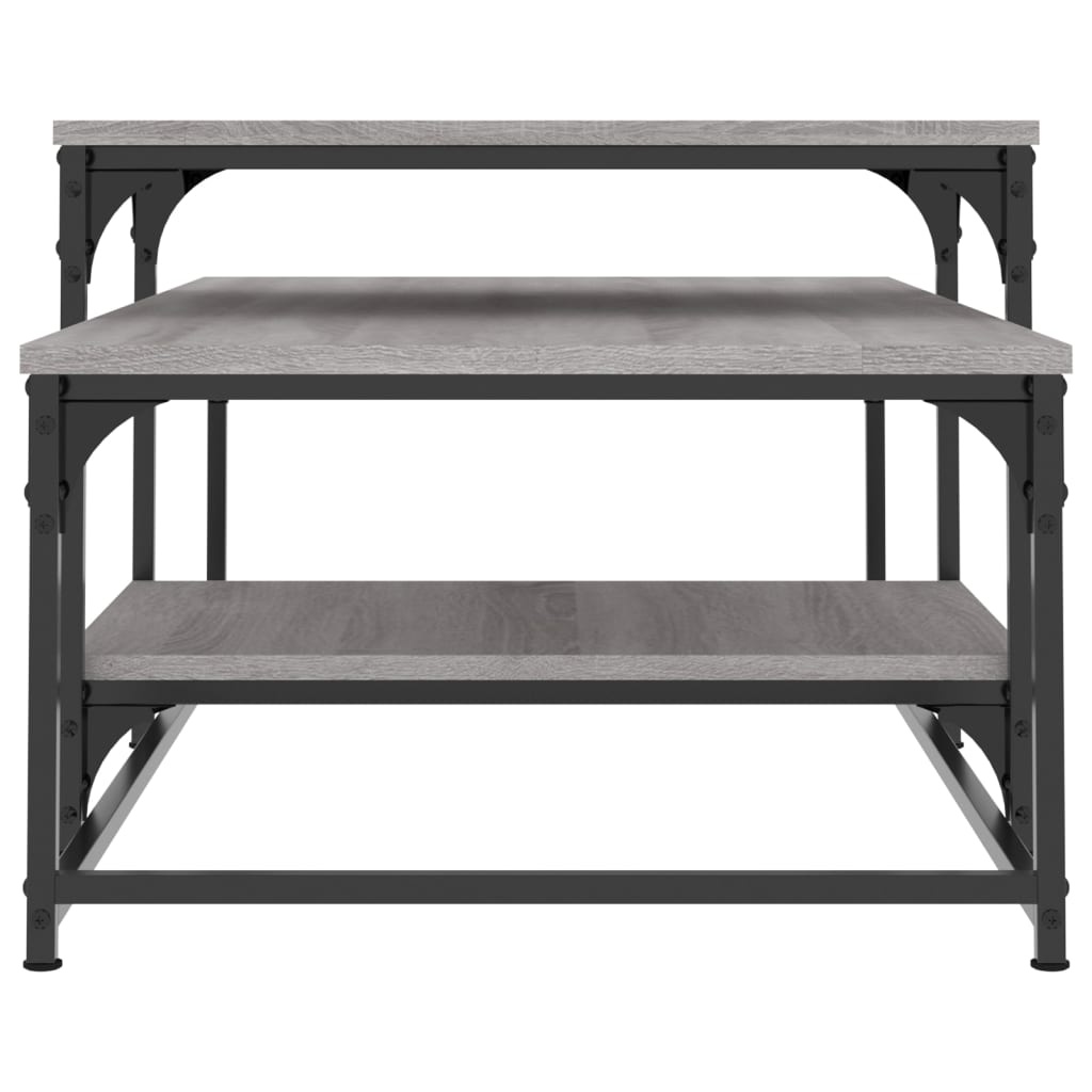 VidaXL Salontafel 102x60x45 cm bewerkt hout grijs sonoma eikenkleurig