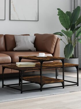 VidaXL Salontafel 102x60x45 cm bewerkt hout gerookt eikenkleurig